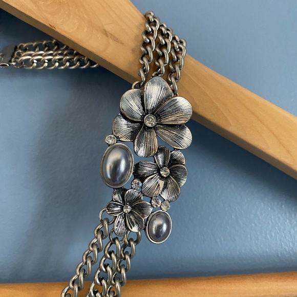 Mexx Silver Floral Necklace - Picture 2 of 3